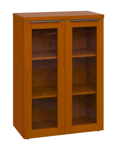 SIN 3 - 8S kancelářská skříň, 2-dveřová/prosklená, 1120x800x400, třešeň šumavská